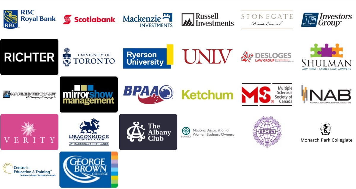 Corporate clients of Lynda Jean